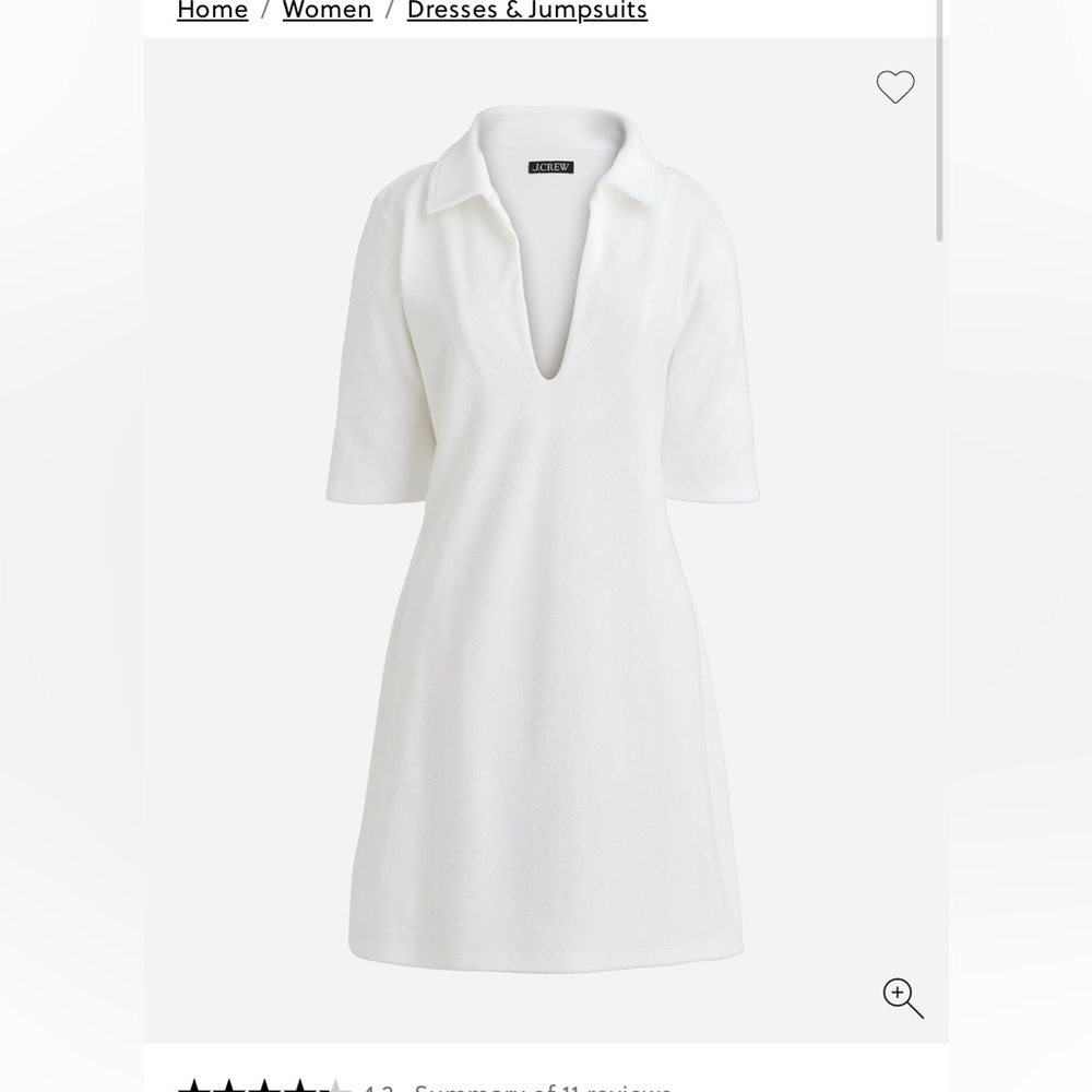 J. Crew towel terry polo dress white